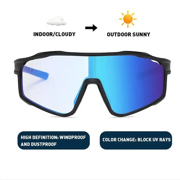 Lunettes de cyclisme photochromiques pour hommes femmes jeunes UV400 vtt sport Baseball