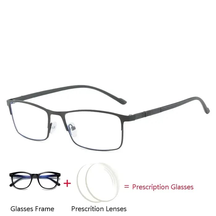 Lunettes optiques carrées à monture complète en métal