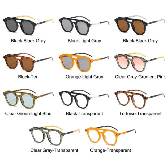 Lunettes de soleil rondes pilote Vintage à Double pont