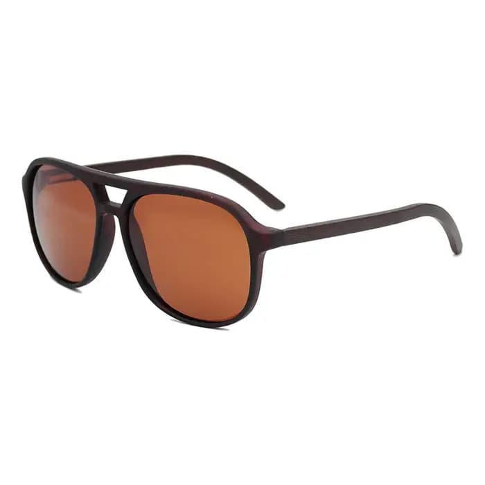 COIan-Lunettes de soleil carrées polarisées vintage en bois pour hommes