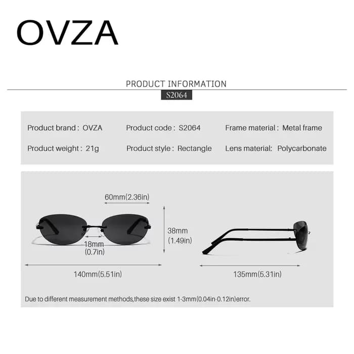 OVZA – lunettes de soleil Punk sans bords pour hommes et femmes