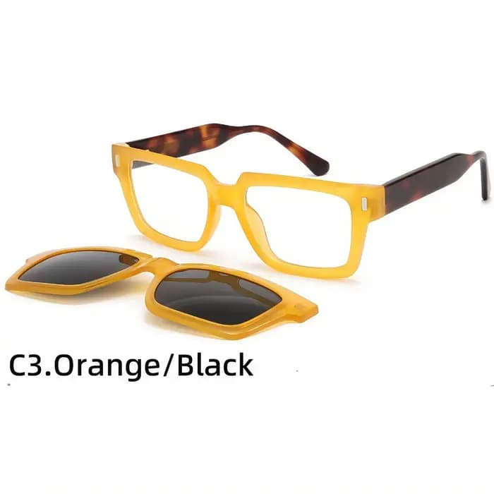 Monture de lunettes à clip magnétique épaisse pour lunettes d'homme