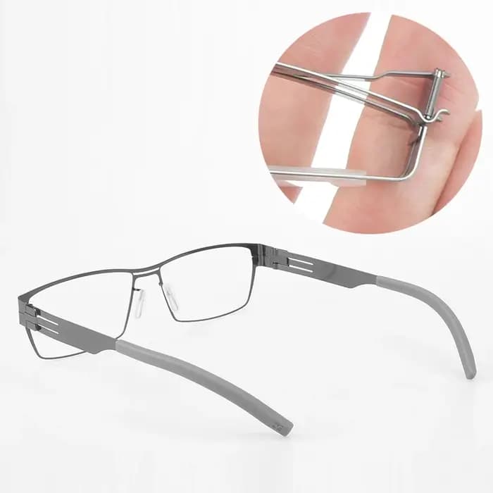 Monture de lunettes rectangulaire sans vis pour hommes, style allemand, ultralégère, double pont, design de marque, pour affaires