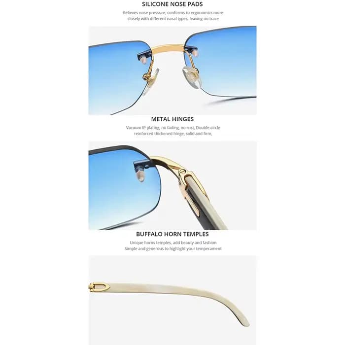 HEPIDEM lunettes en corne de buffle hommes marque célèbre Design