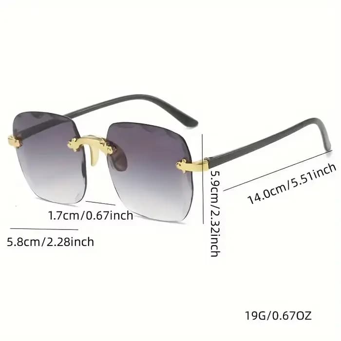 Lunettes de soleil carrées sans monture pour femmes et hommes, marque de luxe, styliste, été, rouge,