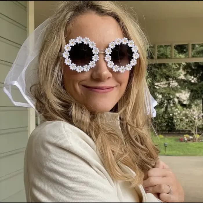 Lunettes de soleil mignonnes à fleurs de marguerite pour femmes et filles