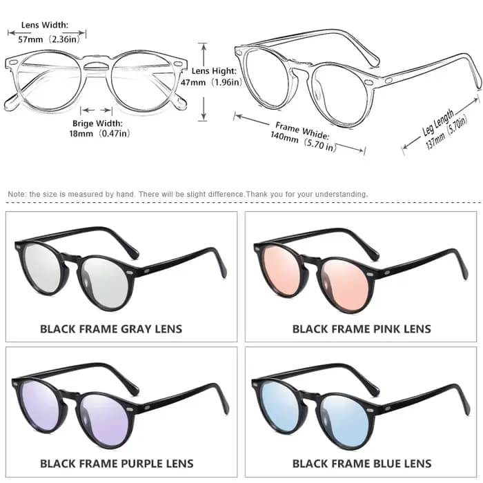 LIOUMO – lunettes de soleil polarisées photochromiques à monture ronde pour hommes et femmes