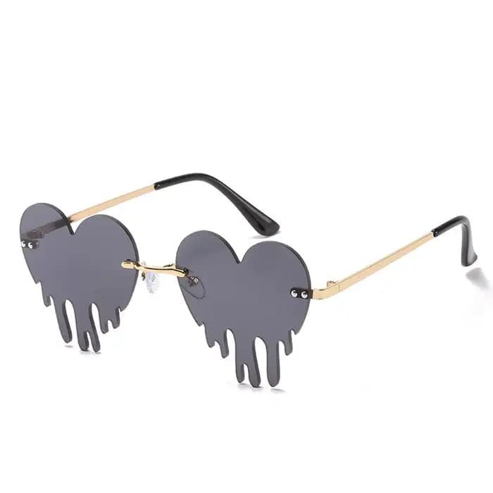 Lunettes de soleil en forme de cœur d'amour pour femmes, lunettes de soleil vintage œil de chat rétr