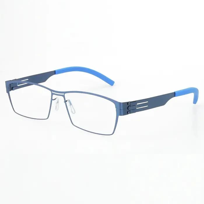 Monture de lunettes rectangulaire sans vis pour hommes, style allemand, ultralégère, double pont, design de marque, pour affaires