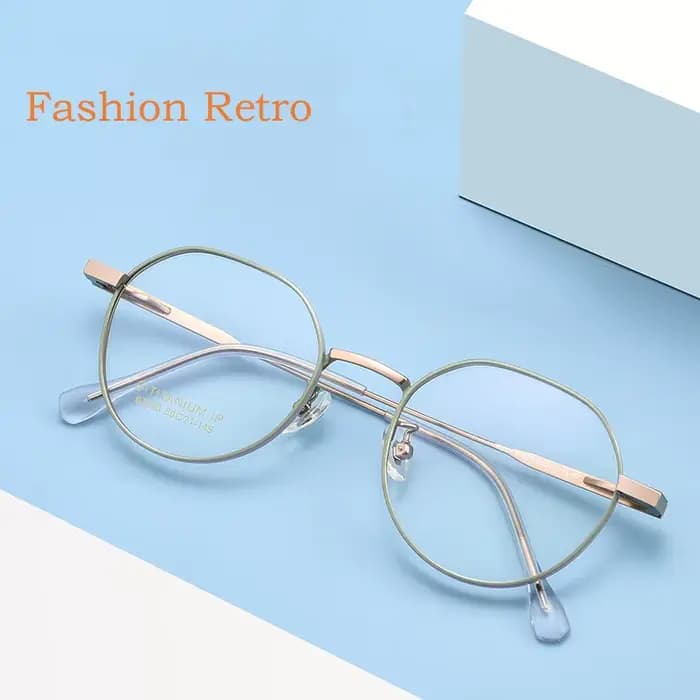 YIMARUILI nouveau Ultra léger large bord Design mode polygonal pur titane rétro myopie optique lunet