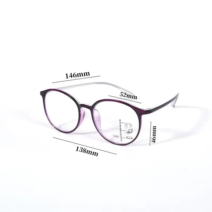 Lunettes de lecture multifocales progressives de couleur violette pour femmes