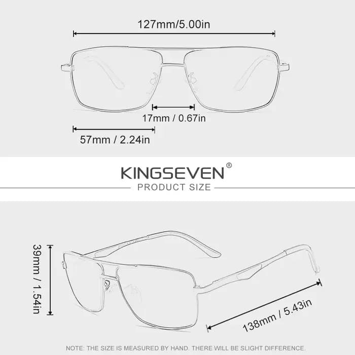 KINGSEVEN – lunettes de soleil rectangulaires pour hommes, Style tendance, en aluminium, UV400, pour