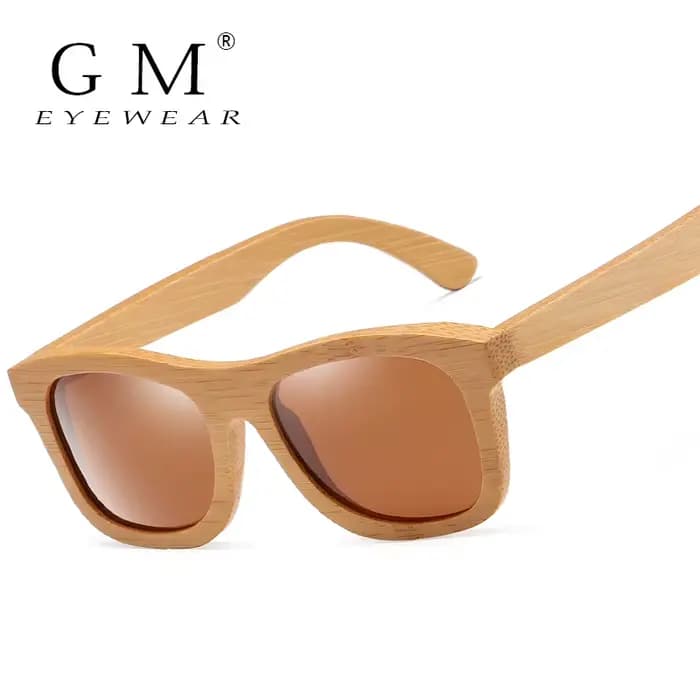 GM - Lunettes de soleil vintage en bambou et bois