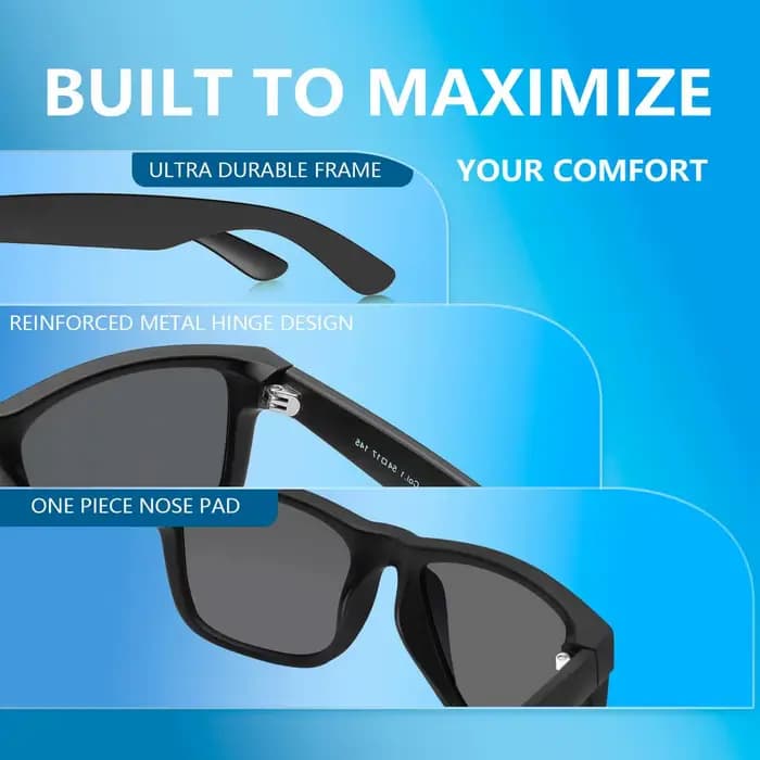 MAXJULI XXL Z87 lunettes de soleil pour grandes têtes larges hommes TR90 ultralégères UV400 lunettes