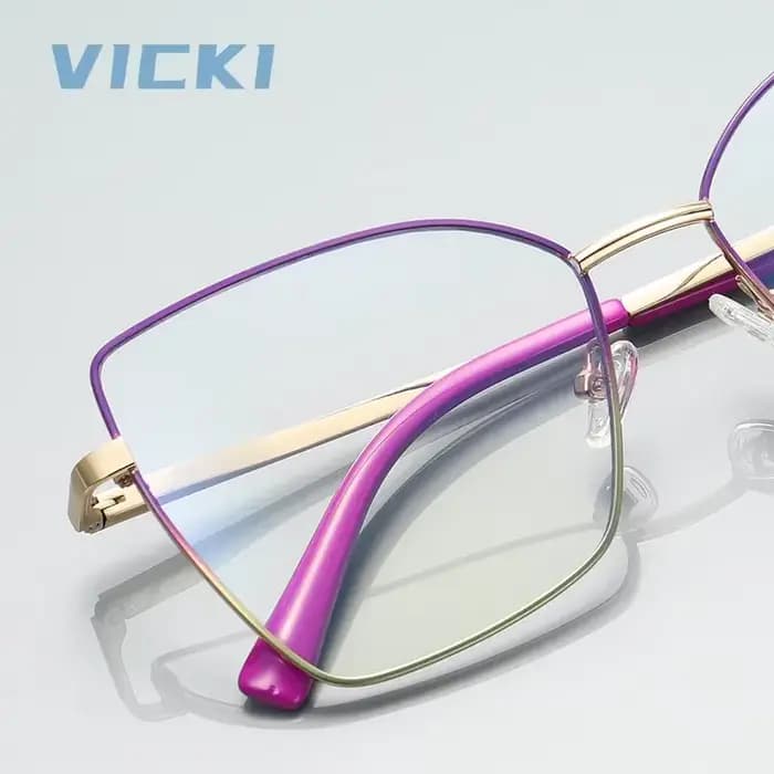 VICKI papillon grand cadre femmes multi-focus lunettes progressives mode Anti-lumière bleue personnalité