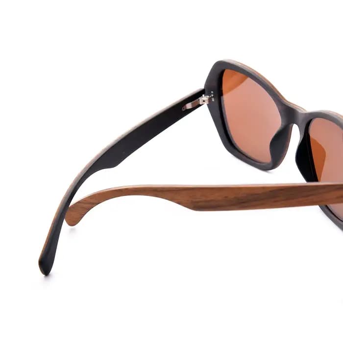 Lunettes de soleil en bois angulaire pour femmes et hommes