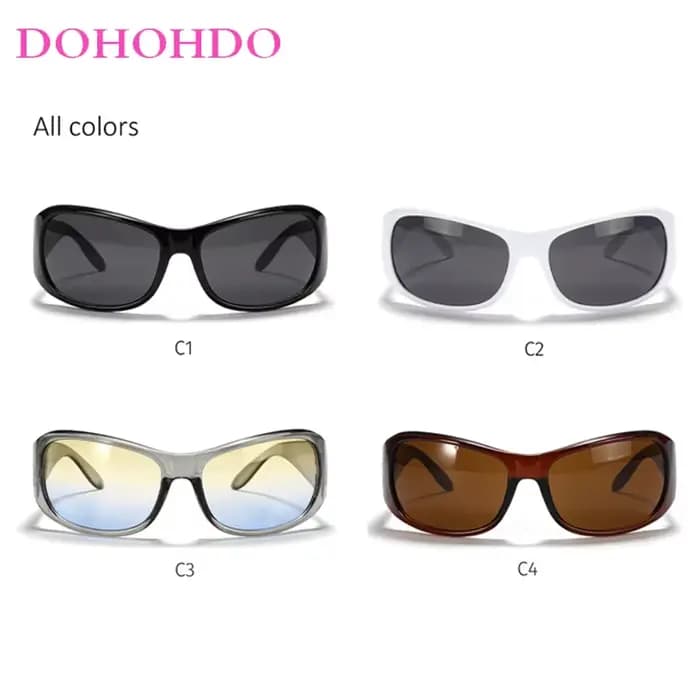 Nouvelles tendances femmes hommes 2000 lunettes de soleil Y2k Punk Sport