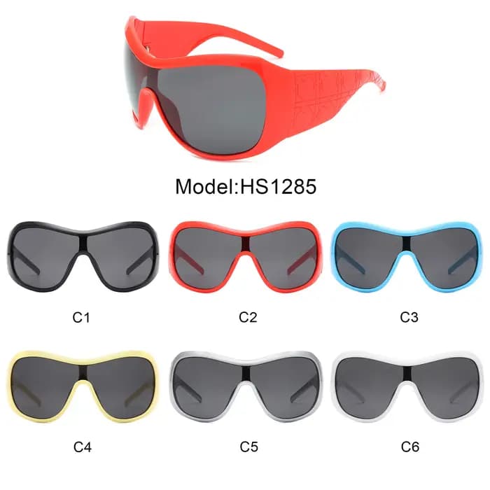 Lunettes de soleil surdimensionnées Y2K pour femmes et hommes, une pièce, vintage, bouclier carré dé