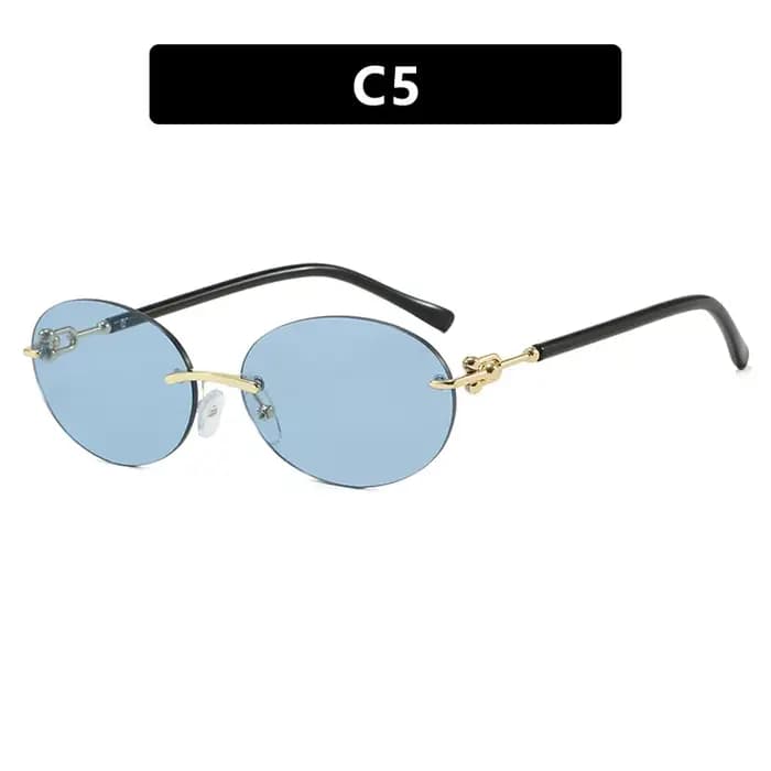Lunettes de soleil ovales sans bords pour femmes