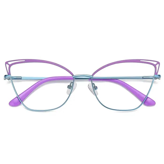 Gmei Design lumière bleue bloquant les femmes oeil de chat lunettes en métal cadre femme Anti Protec