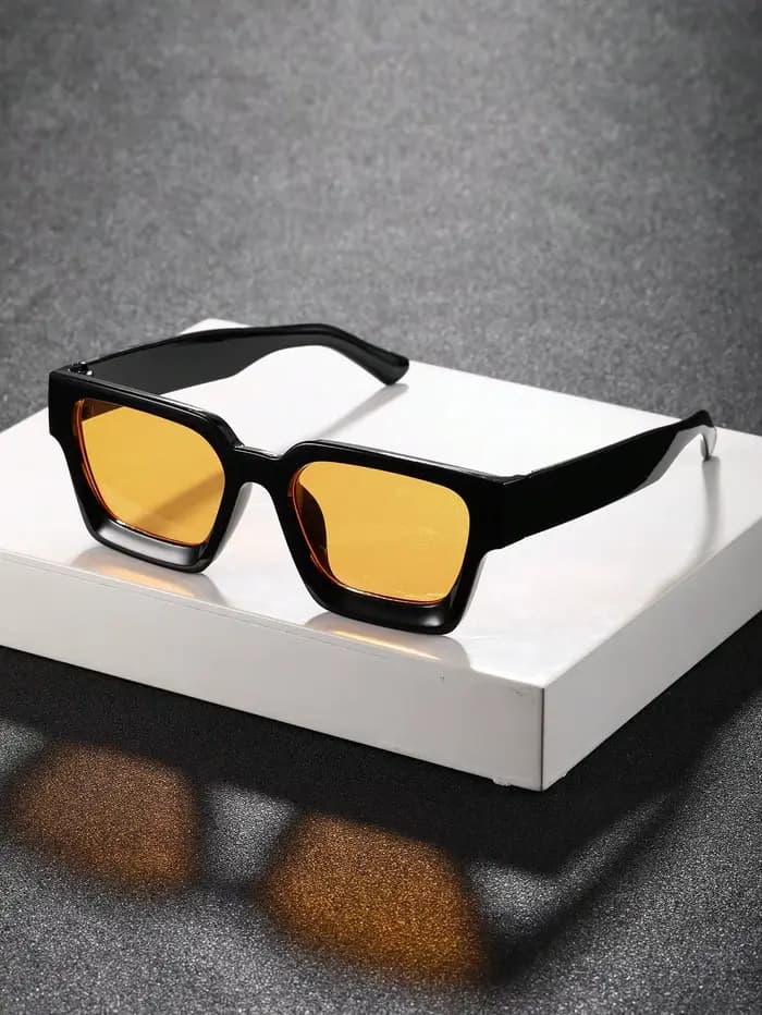 1/2 PC S classique mode carré cadre en plastique femmes lunettes de soleil pour hommes vie quotidienne nuances