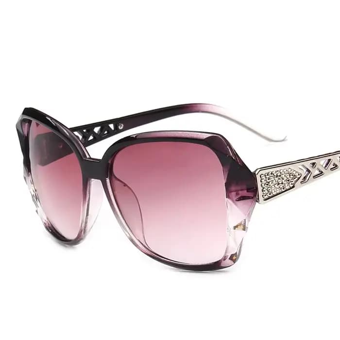 Mode grandes lunettes de soleil violettes femmes marque de luxe