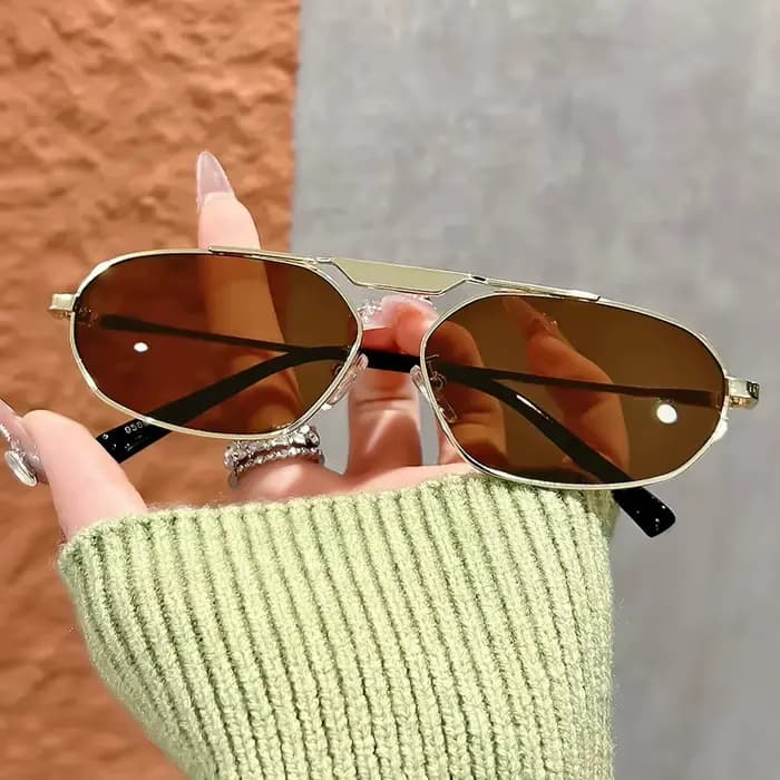 Ins polygone femme lunettes de soleil pour hommes mode