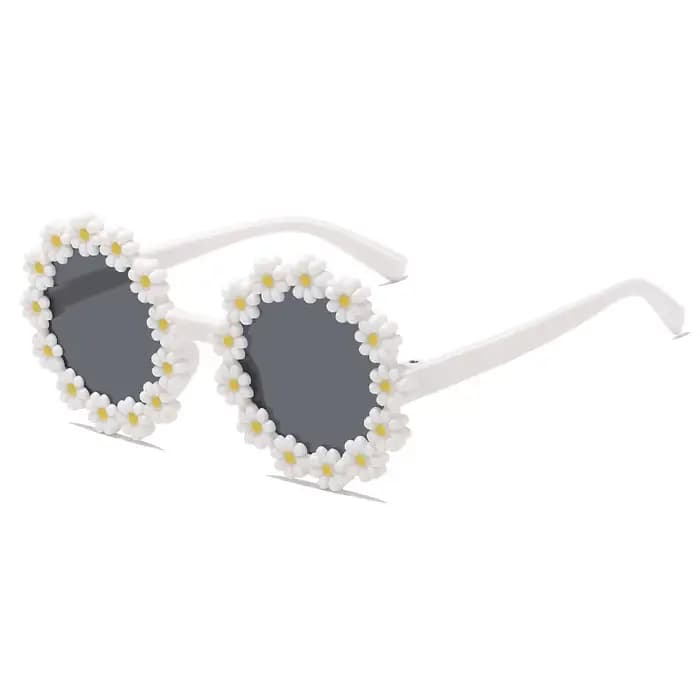 Lunettes de soleil rondes à fleurs pour enfants