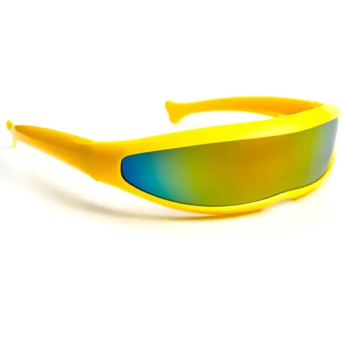 Lunettes de soleil futuristes à visière cyclope étroite pour hommes