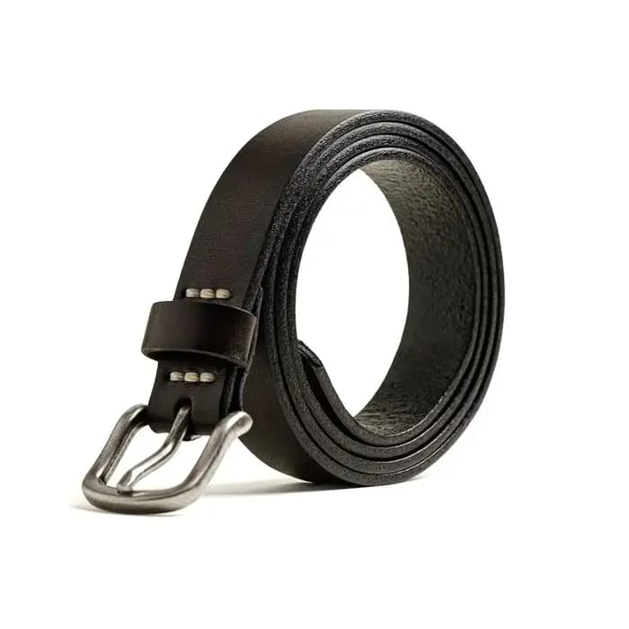 Maden hommes nouveau rétro noir couleur unie polyvalent quotidien en cuir véritable première couche peau de vache ceintu