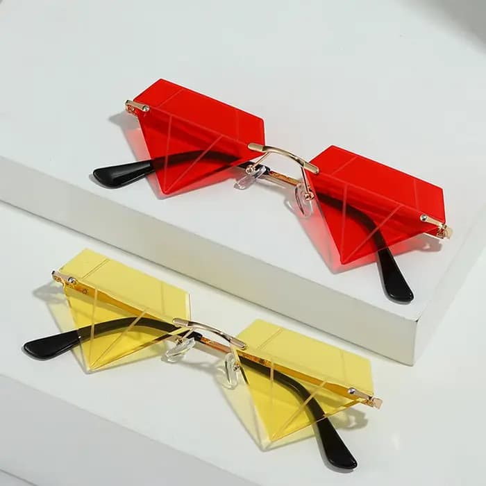 Lunettes de soleil Design en forme de diamant pour femmes et hommes