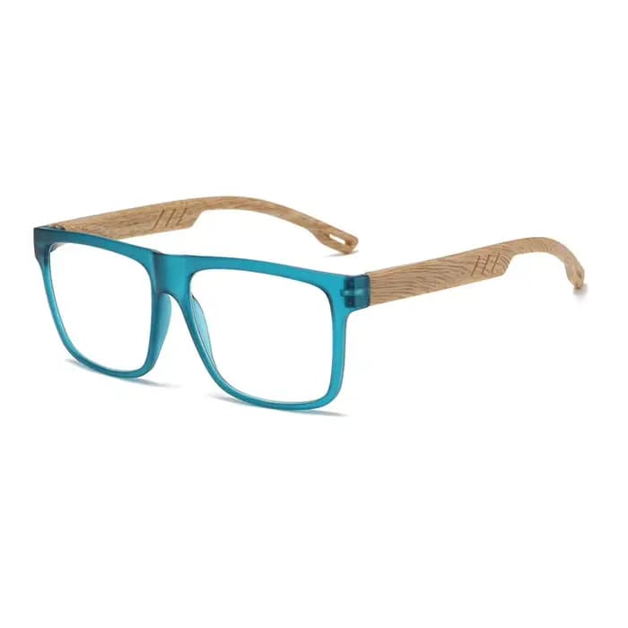 Montures de lunettes rétro carrées en acétate imitation bois pour hommes