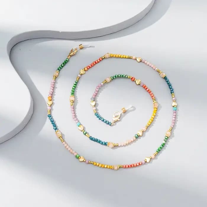 Chaîne de lunettes perlée en cristal
