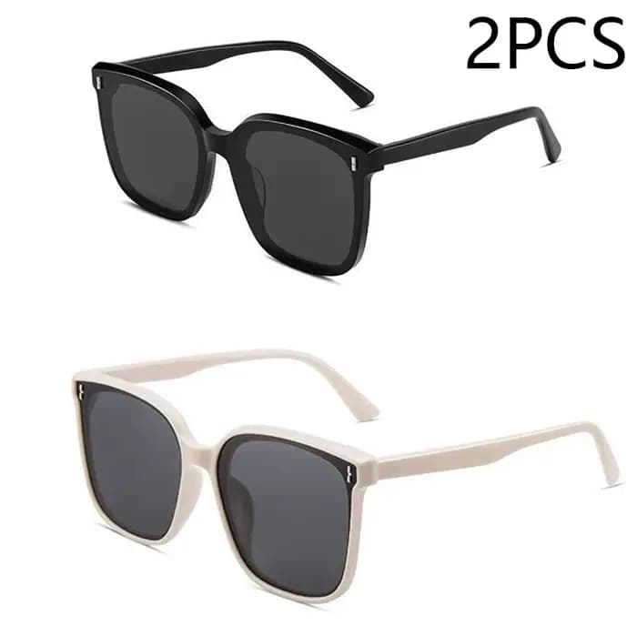 Lunettes de soleil UV400 à monture carrée noire
