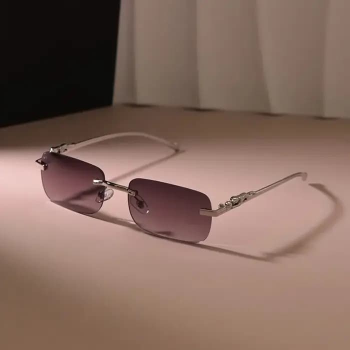 Lunettes de mode rétro sans monture pour hommes et femmes – Lentille miroir PC de style simple