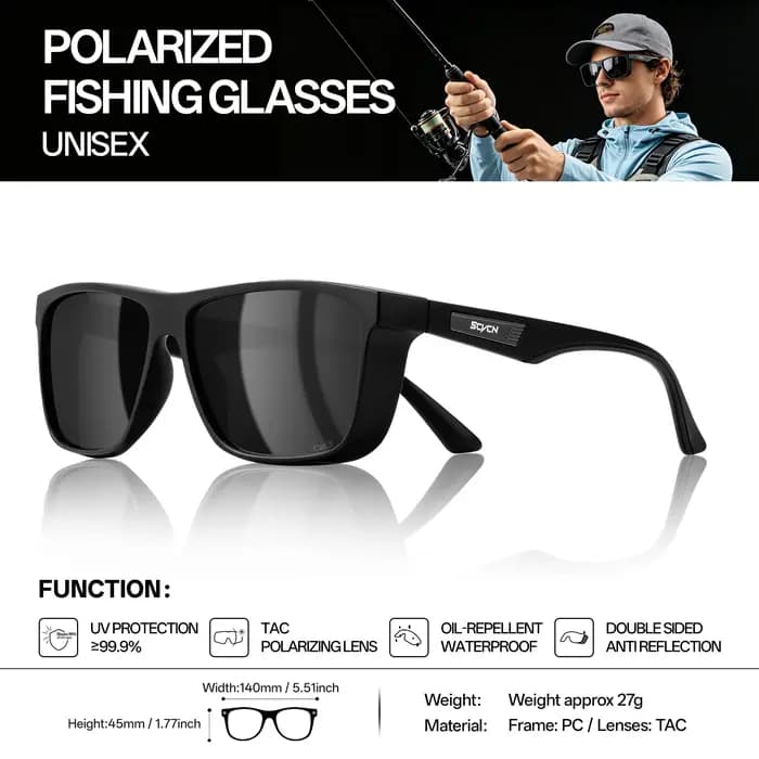 Lunettes de soleil polarisées SCVCN pour la pêche