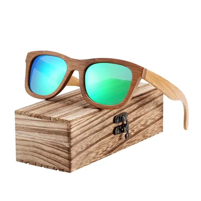 Lunettes de soleil en bambou pour hommes et femmes, rétro Vintage, en bois, verres polarisés à revêt