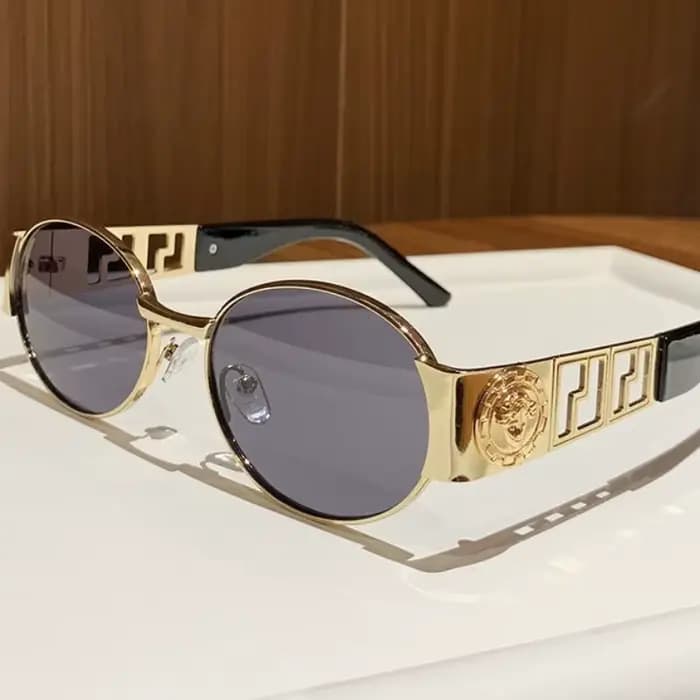 Lunettes de soleil de luxe en métal pour hommes et femmes