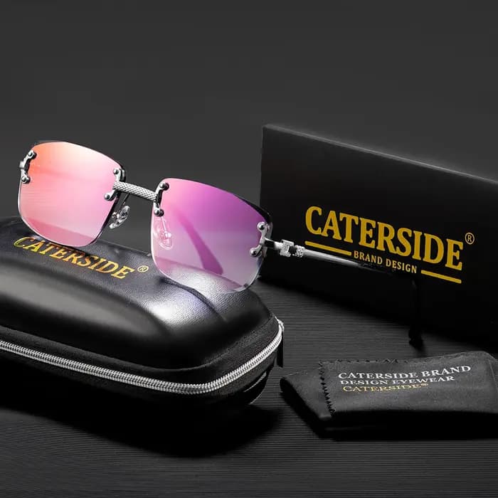 CATERSIDE mode lunettes de soleil sans cadre hommes femmes luxueux fête en plein air