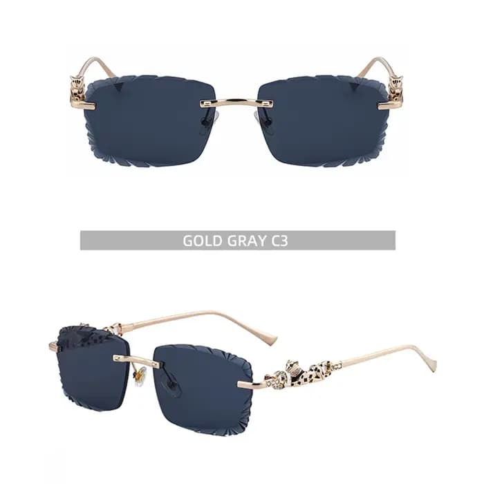Lunettes de soleil carrées sans monture mimiyou pour hommes