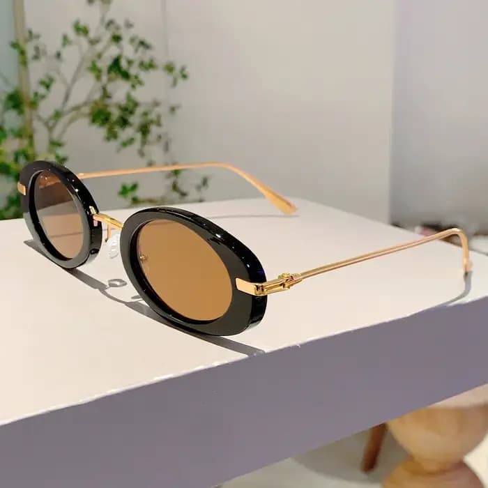Lunettes de soleil rétro à petite monture ovale