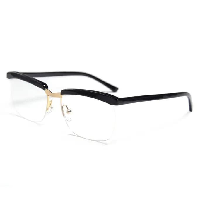 Monture de lunettes en métal et acétate faite à la main pour hommes, lunettes Tom Hardy, lunettes de cosplay du film The Legend, lunettes dorées brossées
