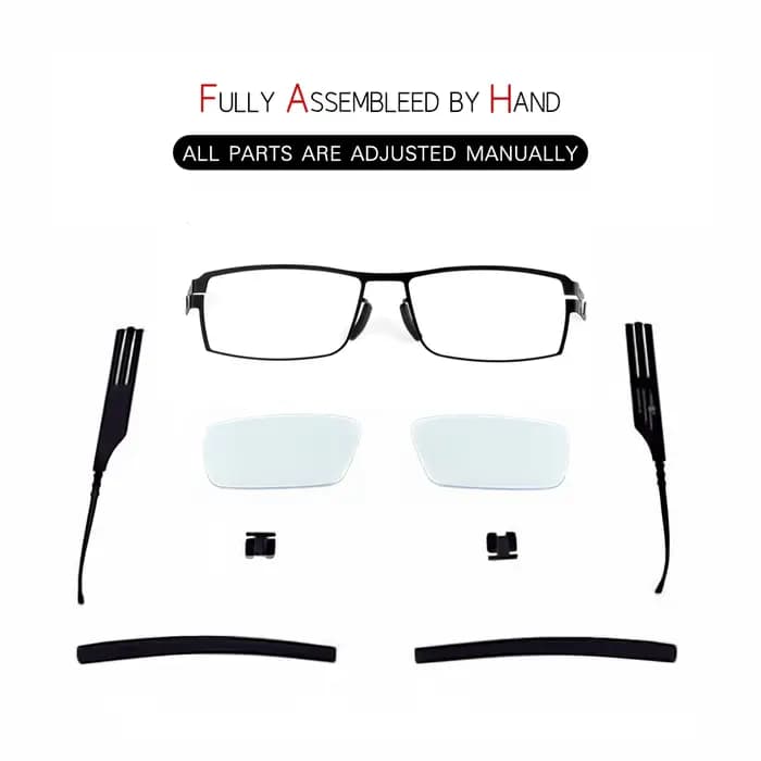 Lunettes de marque allemande pour hommes, monture faite à la main, sans vis, verres optiques de Prescription, nouvelle collection