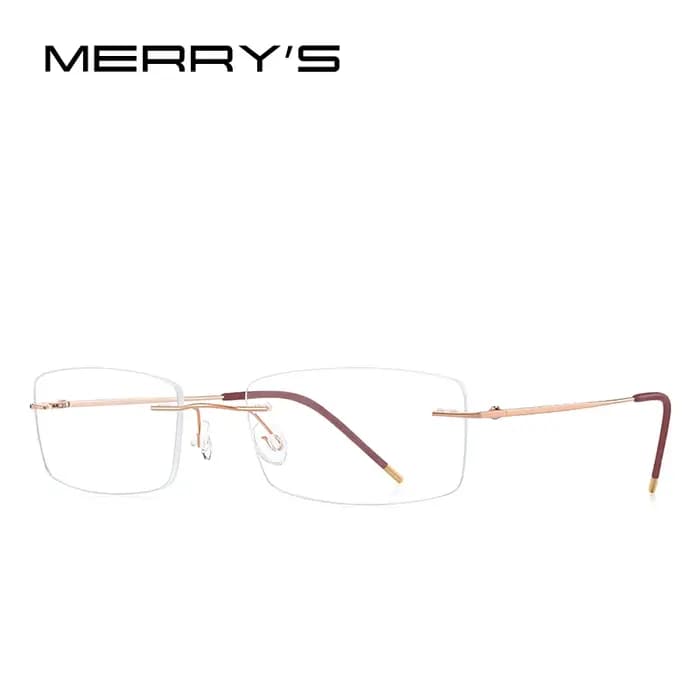 MERRYS DESIGN hommes alliage de titane sans monture lunettes cadre mâle carré ultraléger homme sans