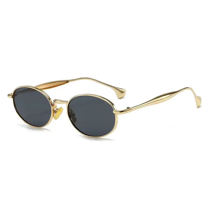 Lunettes de soleil ovales en métal