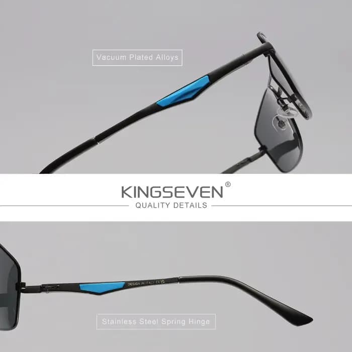KINGSEVEN – lunettes de soleil rectangulaires pour hommes, Style tendance, en aluminium, UV400, pour