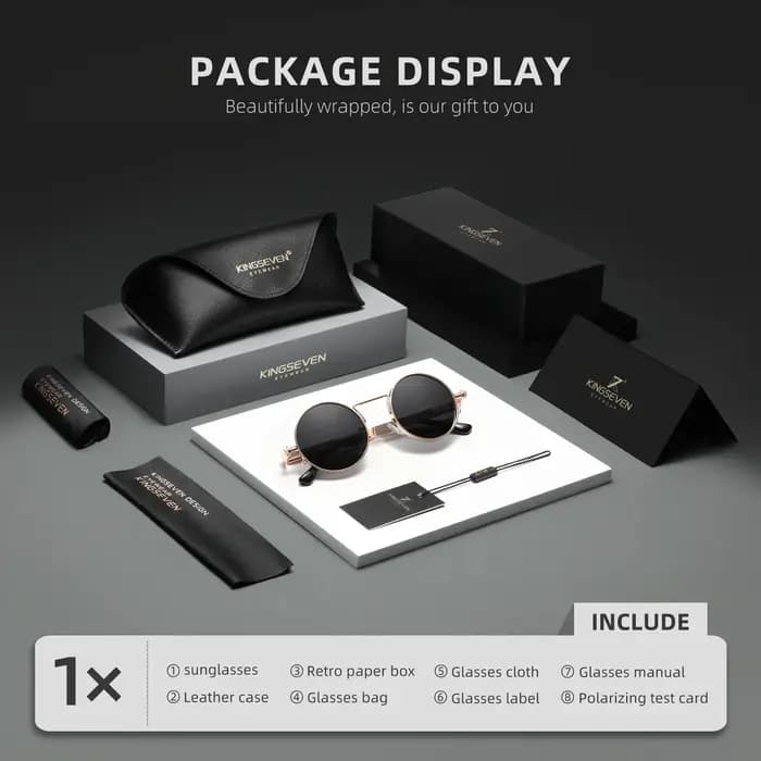 KINGSEVEN Vintage polarisées Steampunk lunettes de soleil rondes marque de luxe hommes