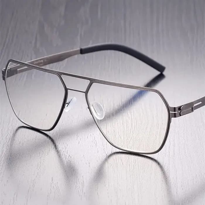 Monture de lunettes sans vis de marque allemande, grande taille pour hommes, style pilote à double pont, lunettes ultra-légères faites à la main pour femmes