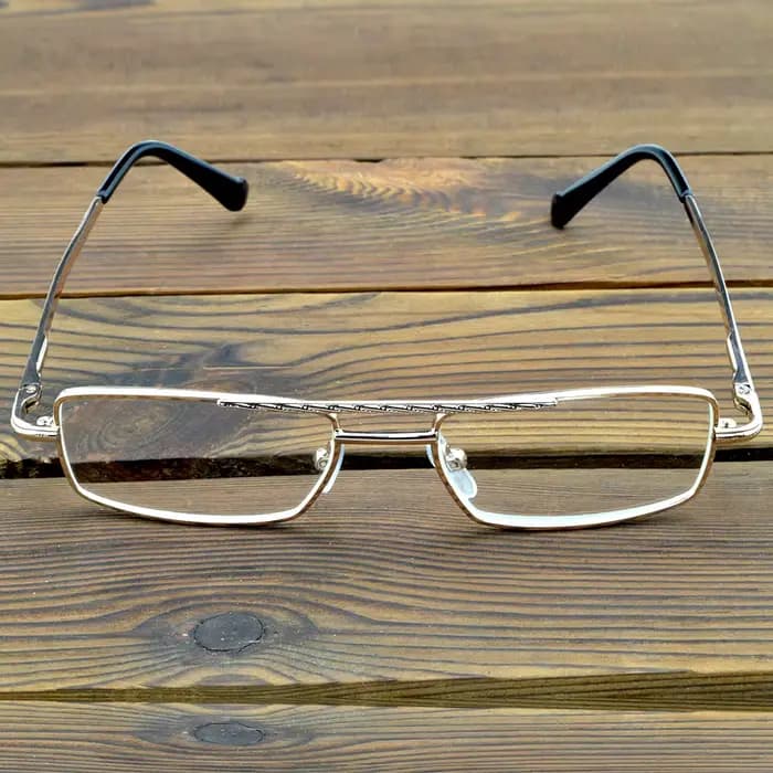Lunettes de lecture à cadre rectangulaire à double pont, lentilles en verre de degré de conversion,