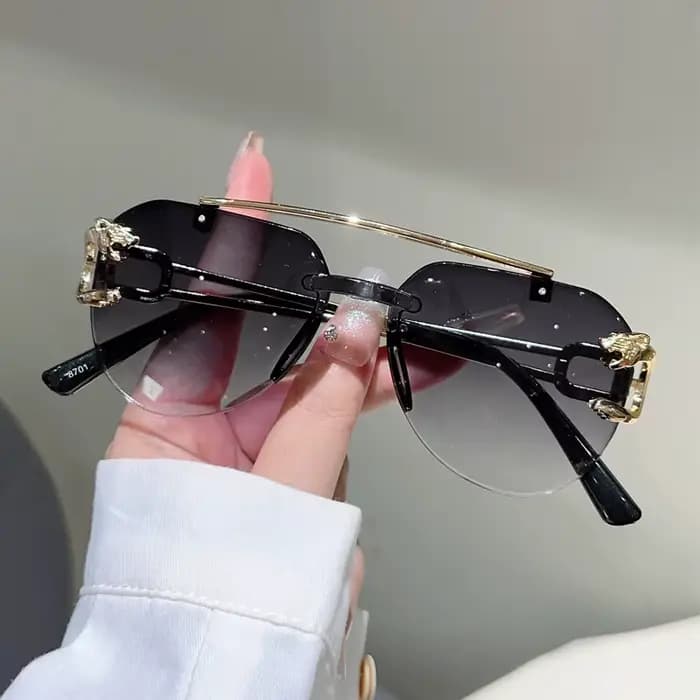 KAMMPT lunettes de soleil pilote sans monture hommes mode Vintage dégradé nuances décontractées femmes